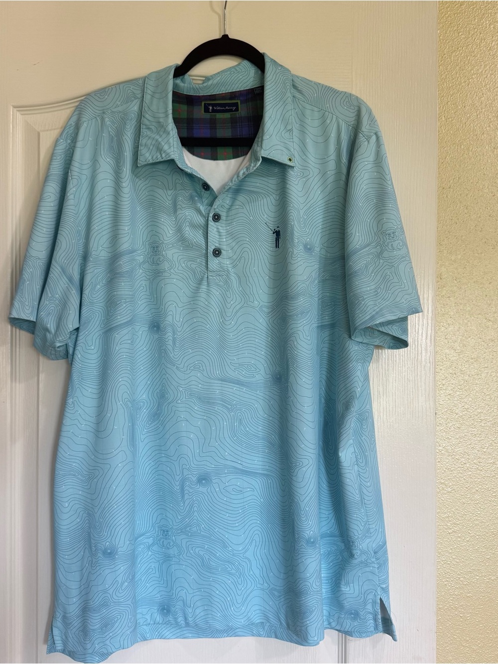William Murray Golf Polo Topographic Map Print Performance Shirt Size XL